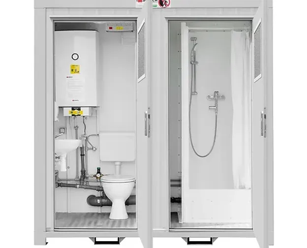 Sanitärbereich mit 1 Toilette + Dusche und Waschbecken (optional) – Image 2