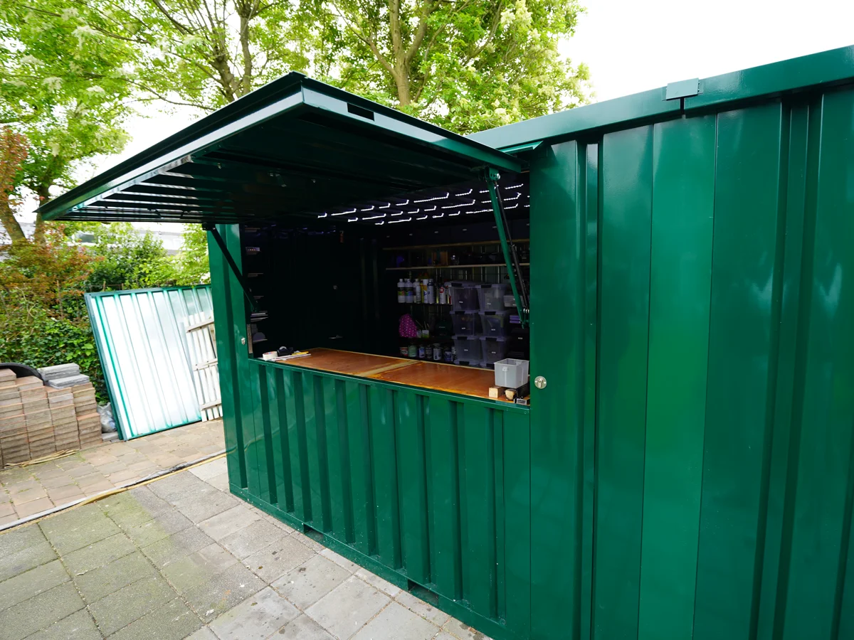 Demontierbarer Barcontainer 3×2 Meter Grün RAL 6016 – Image 2