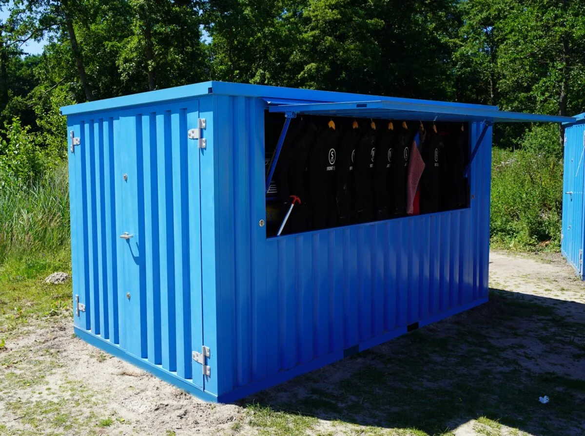 Zerlegbarer Bar-Container, 3 × 2 Meter, Blau (RAL 5012) – Image 3